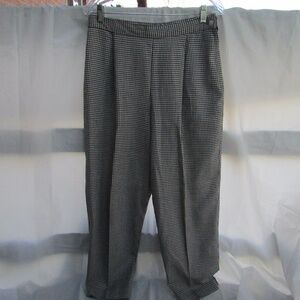 Classic Black and White Checkered Wide Leg Pants